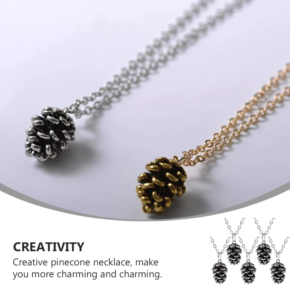 

5 Pcs Sweater Necklace Woman Women Alloy Christmas Statement Cone Jewelry