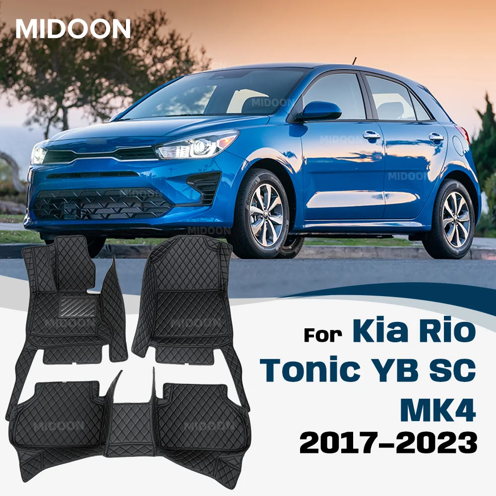MIDOON For Kia Rio/Tonic YB SC MK4 2017-2023 Car Floor Mat Trunk Mat Waterproof Foot Pads Cargo Liner Auto Interior Accessories