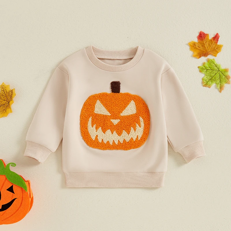 Toddler Baby Boy Girl Halloween Sweatshirt Long Sleeve Letter Print Shirt Pullover Sweater Top Fall Winter Clothes