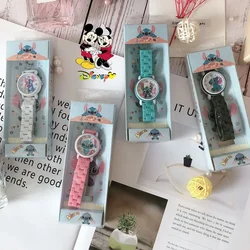 Новые детские часы Disney Stitch, модные детские часы с мультяшной куклой для мальчиков и девочек, водонепроницаемые часы с машинкой для времени, детские часы