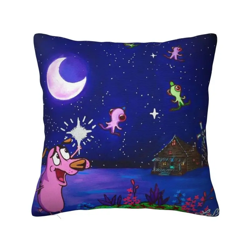 Custom Classic C-Courage The Cowardly Dog Cushion Cover Home Decorative 3D Printing Throw Pillow for Living Room Two Side