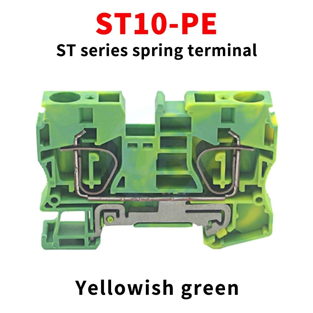 10 Pcs ST10-PE ST-10 Screwless Spring-Loaded Rail-Mounted Direct-Plug Combination Terminal Block