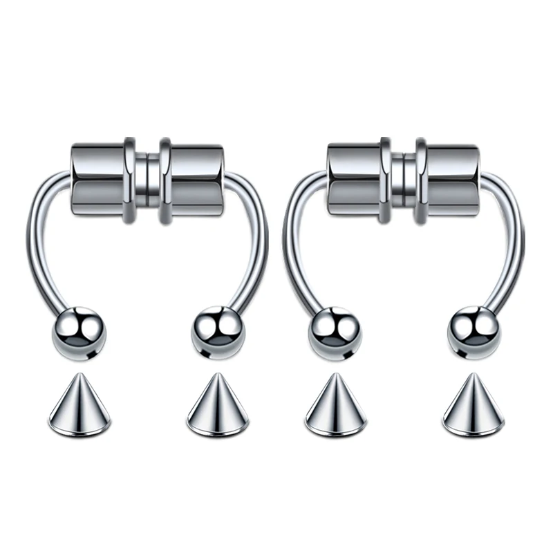 Frauen Gefälschte Piercing Nase Ring Hoop Septum Nicht Piercing Nase Clip Rock HipHoop Edelstahl Magnet Mode Punk Körper Schmuck