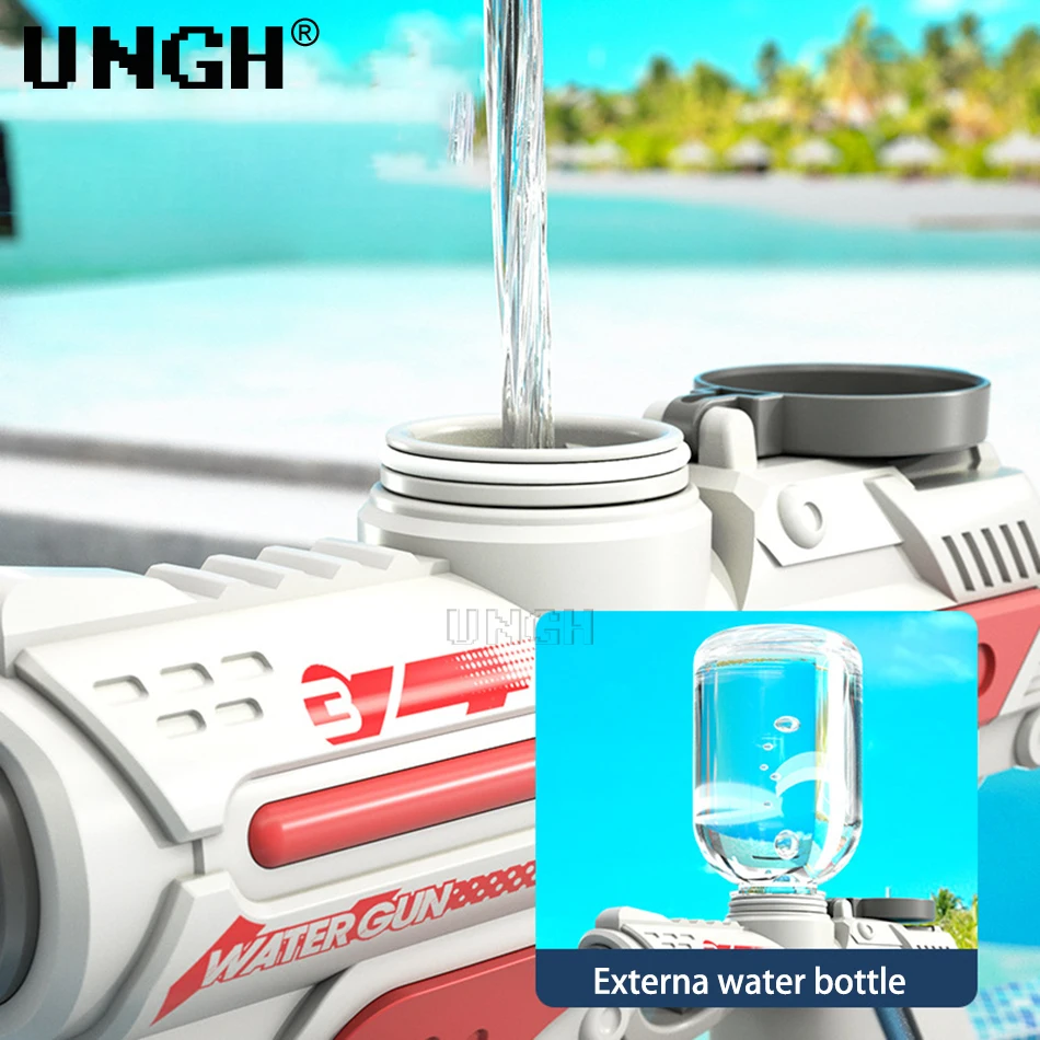 Pistola ad acqua elettrica automatica per bambini, spiaggia all'aperto ad alta pressione, piscina di grande capacità, giocattolo estivo per bambini