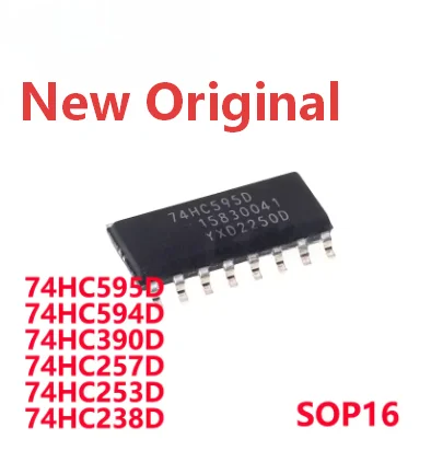 10/PCS 74HC595D 74HC594D 74HC390D 74HC257D 74HC253D 74HC238D SOP‑16 SMD Logic IC Shift Register Decoder Multiplexer Chip For PCB