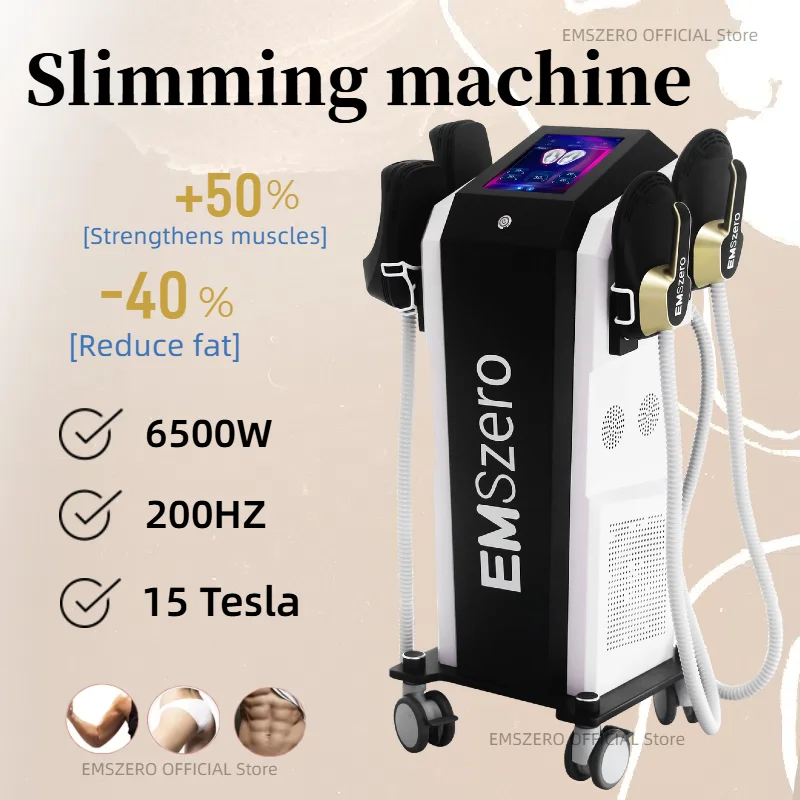 EMSZERO NEO15 Tesla 6500W EMSZERO RF 4 Handle Working Simultaneously Easy To Use EMS Fat Burning EMS Slimming Machine