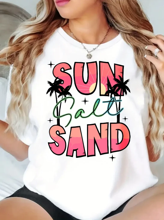 Aloha Hawaii Beach Sunset Scenery T Shirt Womens Summer Cool T-Shirt Oversized Breathable Tee Shirtcasual Cotton Short Sleeve