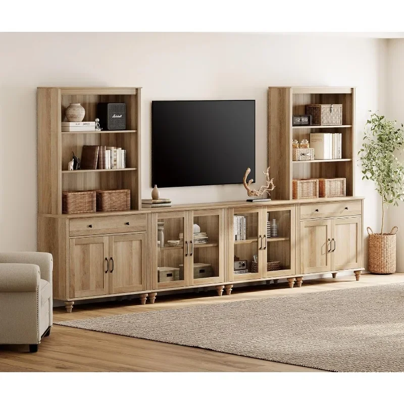 Entertainment Center with Bookshelves for TVs up to 75