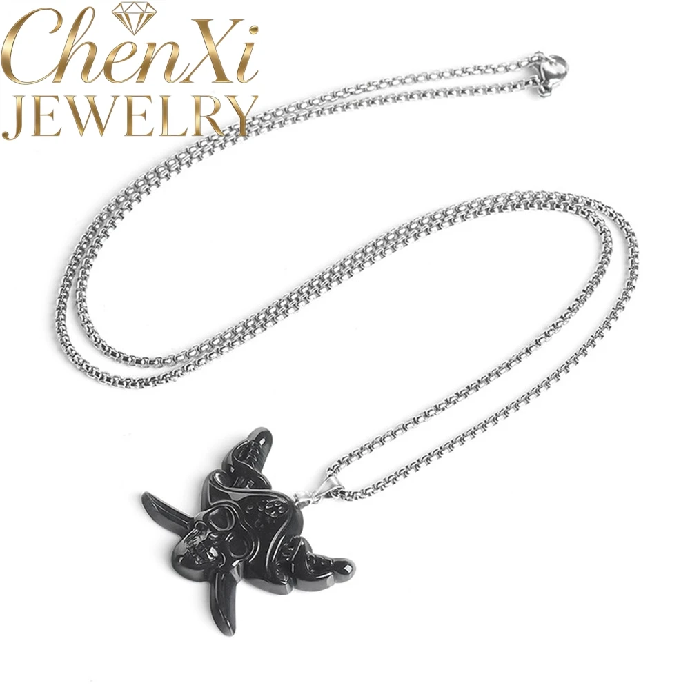 

High-End Natural Grade A Black Jadeite Skull Pendant S925 Fine Exquisite Gift Best Charms Jewelry Simple Fashion Popular Charms