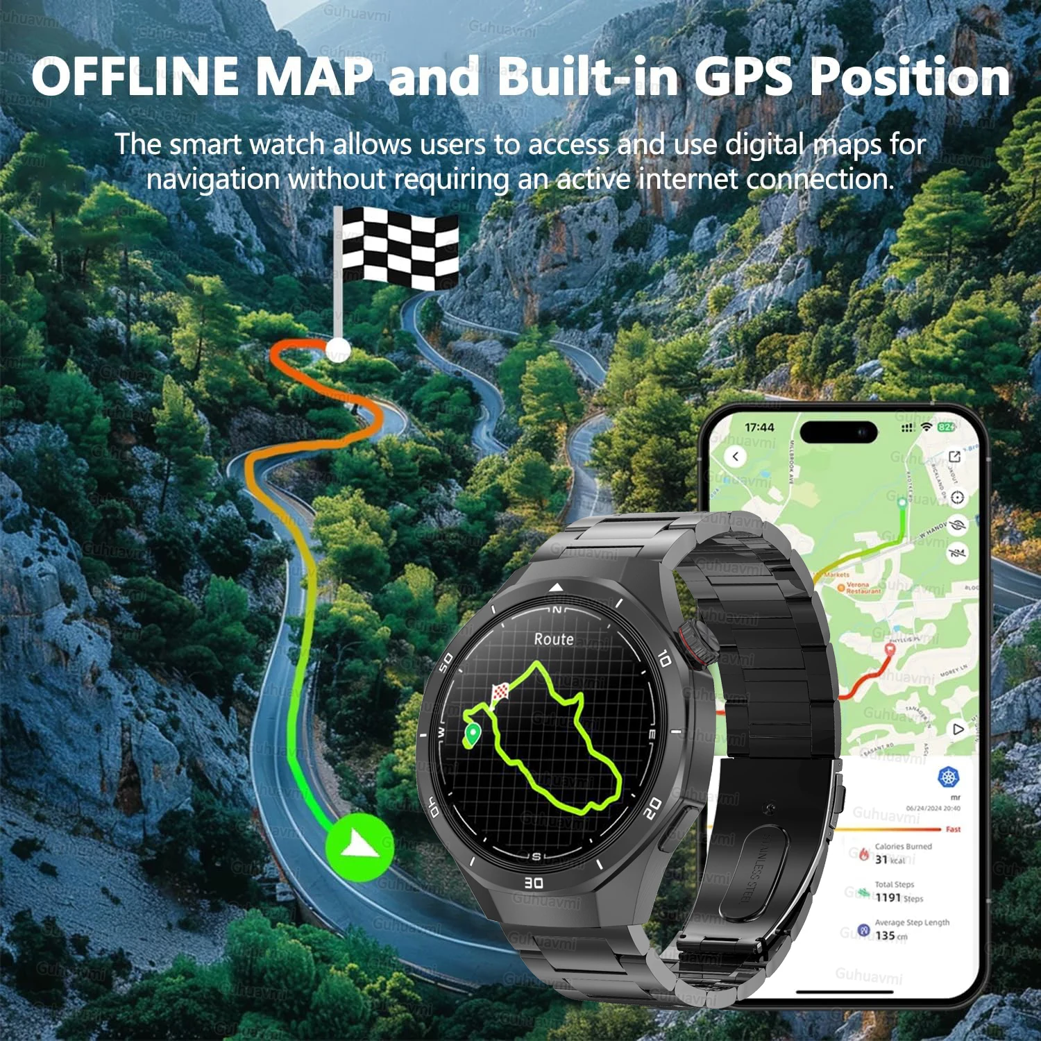 

FOR Sports DT5PRO Smart watch 4G large memory GPS Map MP3/MP4 Player Bluetooth Call Sports Applicat download Fashion Smart Watch
