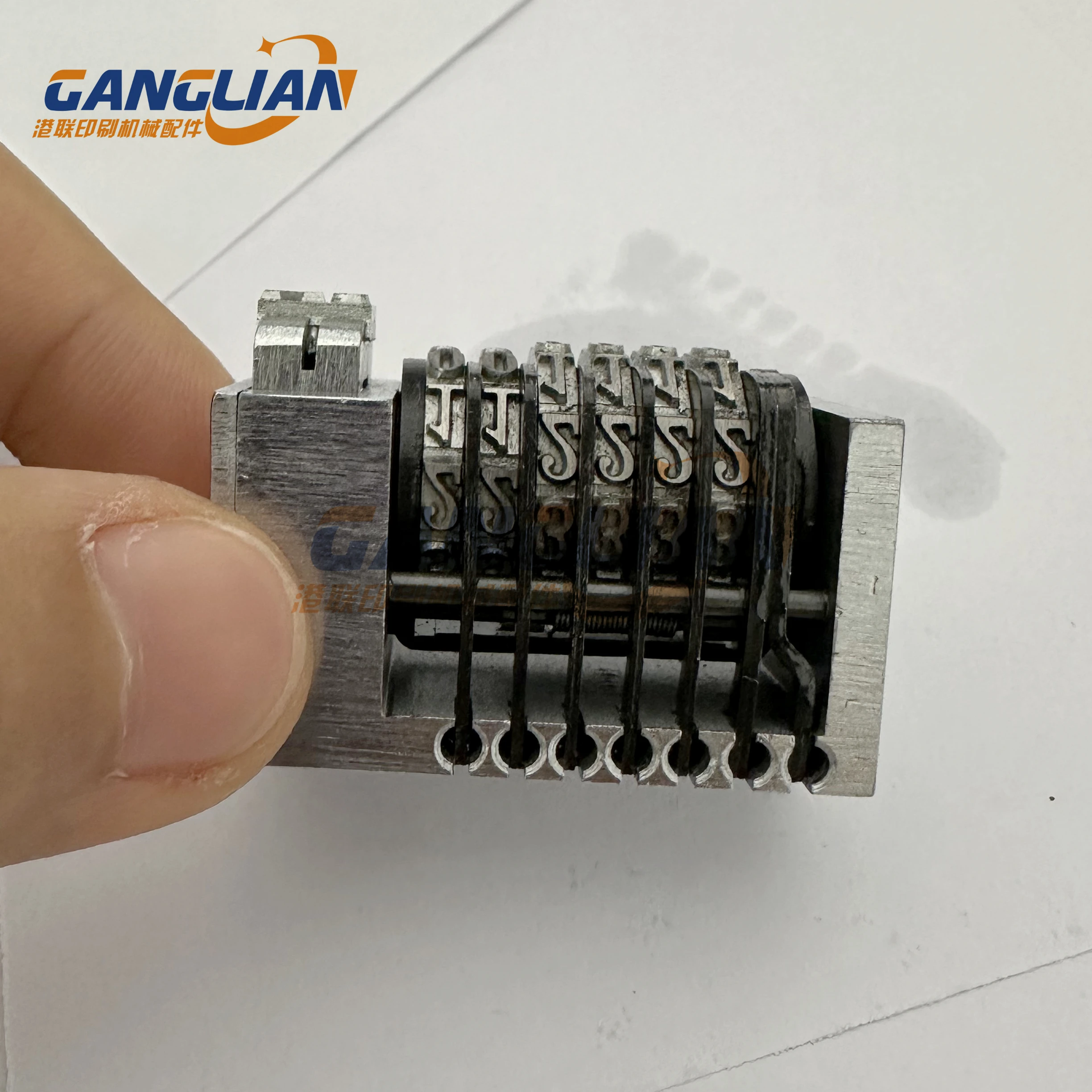 1 pc 4x8 máquina de numeração 6 dígitos (2 dígitos afundando) fonte padrão tipográfica romana heidelberg gild imprensa máquina de carimbo quente