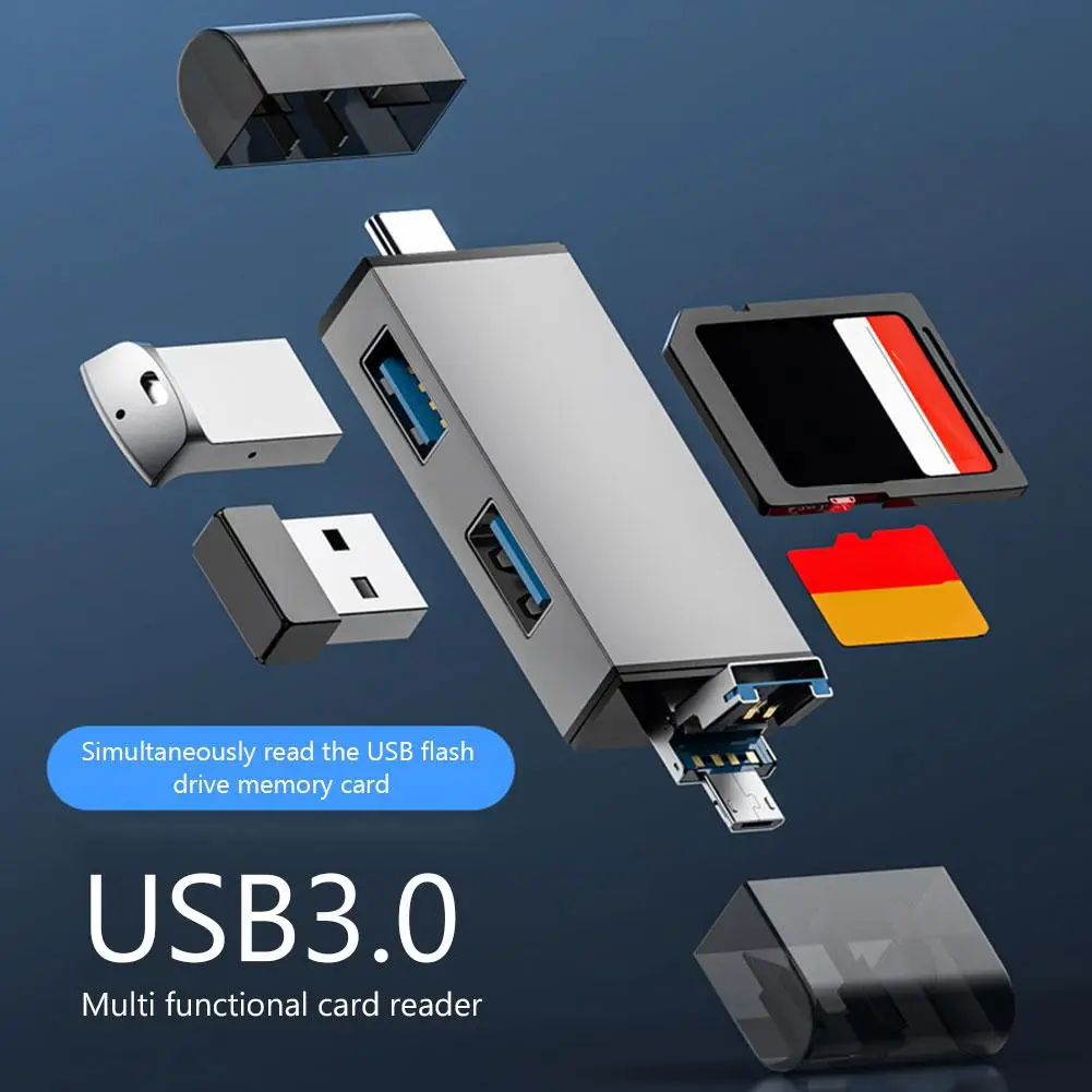 7 In 1 USB 3.0 Multi-Function Card Reader Otg2.0 High Type Computer Flash Drive USB Converter Phone Speed C And Accessories K8A1