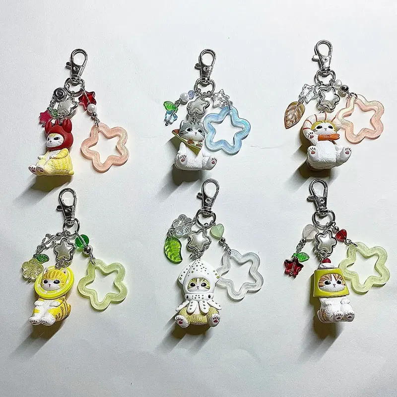 اليدوية لطيف القط keychai / الهاتف المحمول قلادة الرسوم المتحركة الجمالية