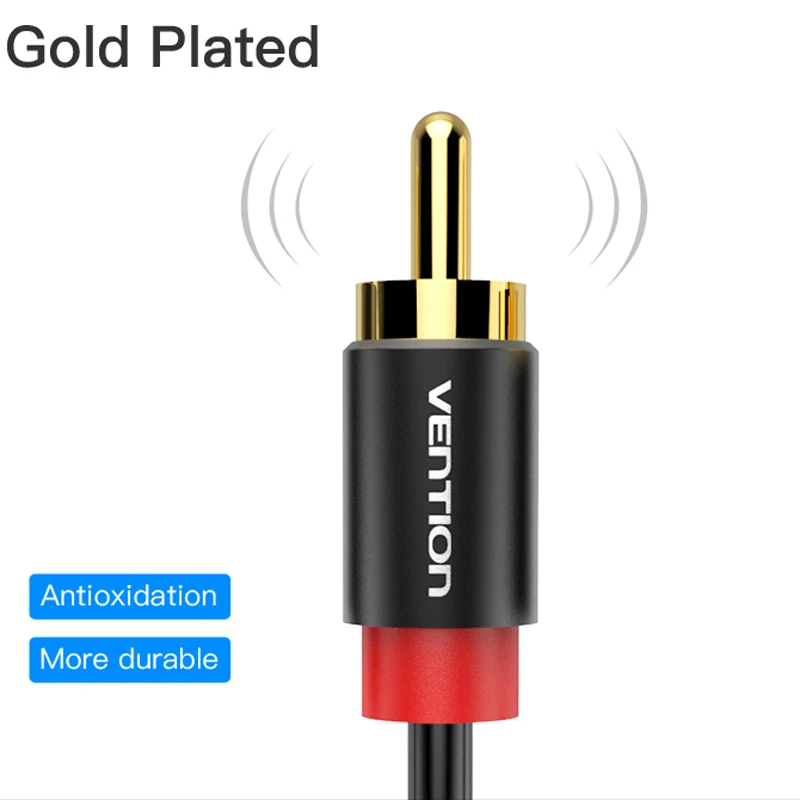 USB firmy Vention C do 2 kabel Audio RCA typ adaptera C do złącze RCA Audio przewód Aux do głośnika wzmacniacz do kina domowego TV DVD