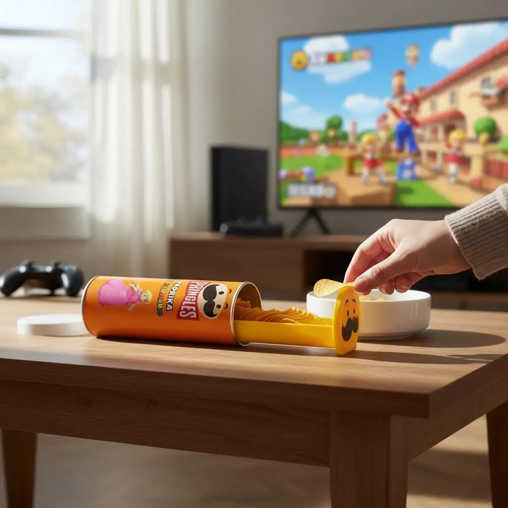 Para decoración navideña, bandeja Pringles, caja de almacenamiento de aperitivos para el hogar, extracción de alimentos, caja de patatas fritas, bandeja deslizante