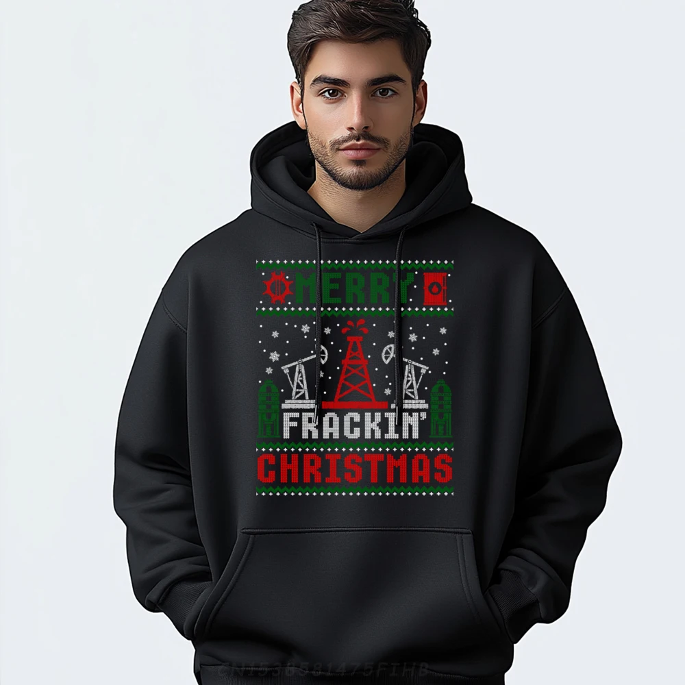 

Merry Fracking Christmas Funny Oilfield Ugly Xmas Xs Graphic Pullover Hoodies Men's Clothing Deals