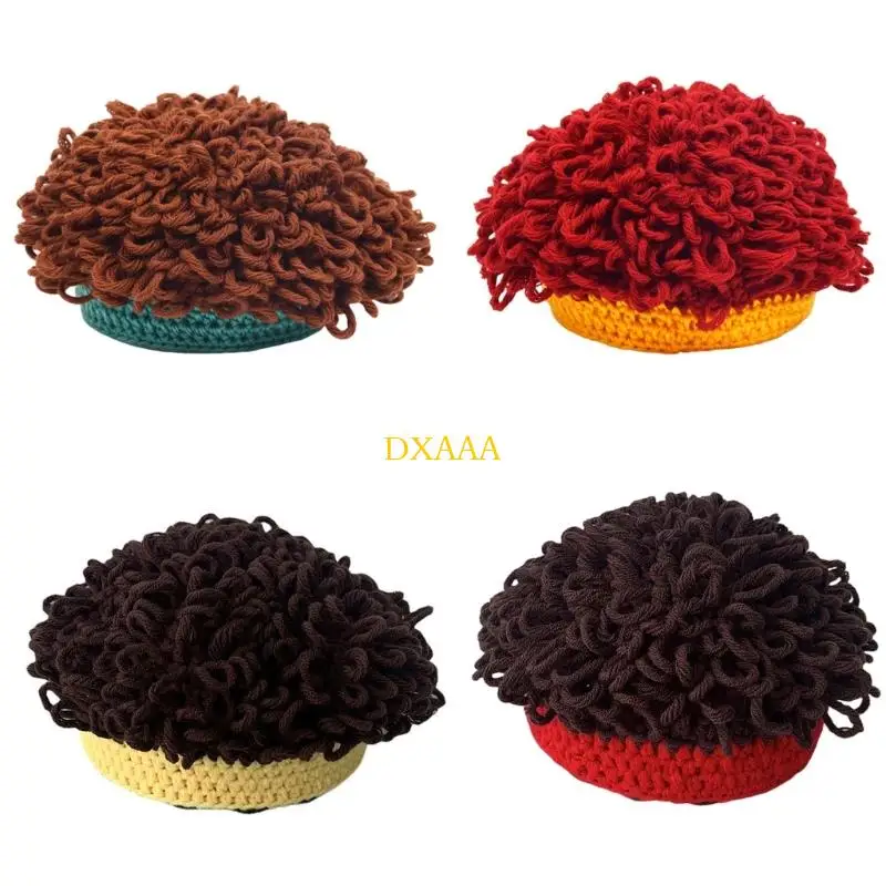 DXAA Gorra Divertida con diseño Afro para niños niñas 3 a 8 años Accesorio Fiesta Transpirable y fácil Lavar