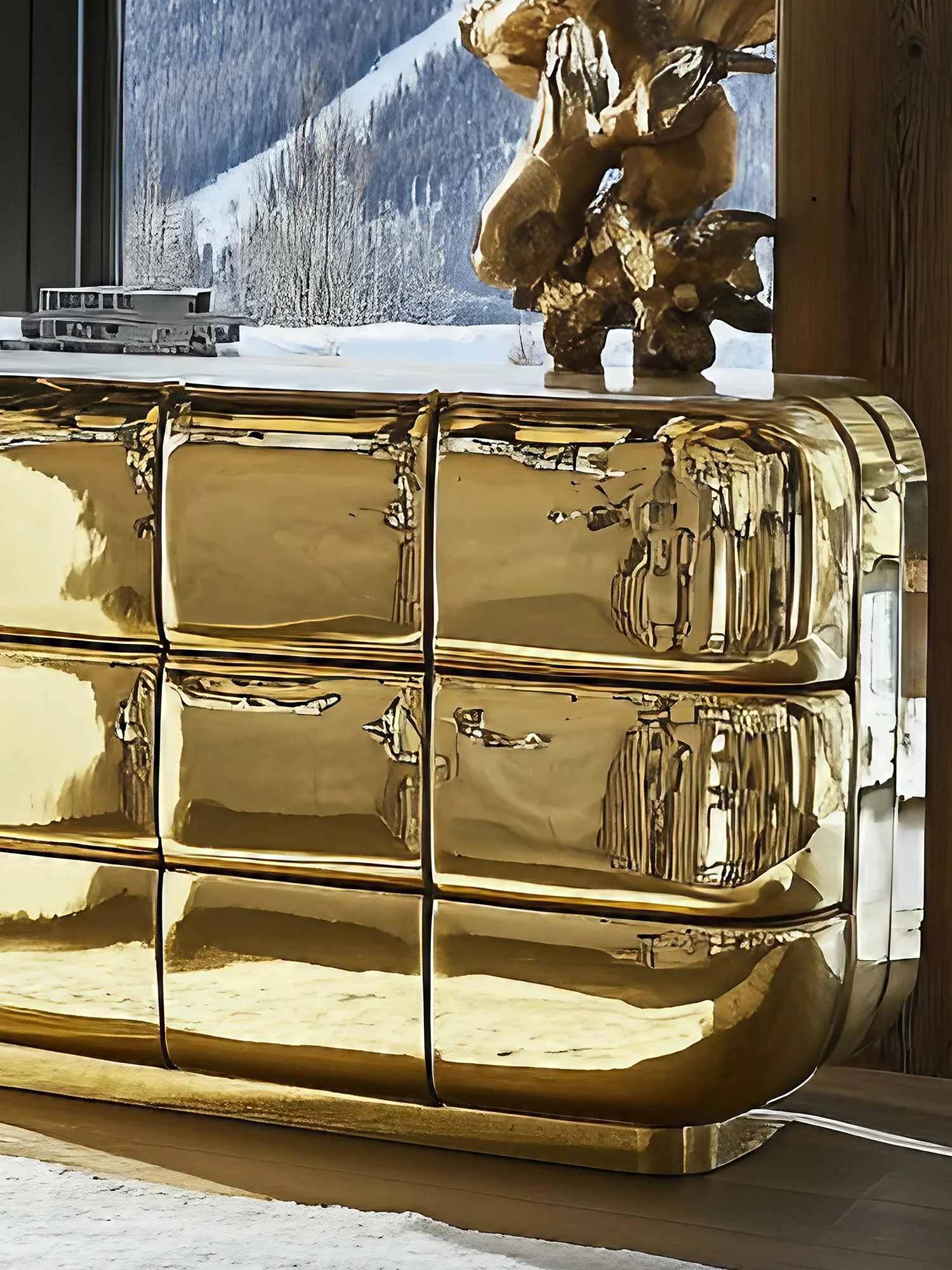 Design Kunst Aufbewahrungstruhe Esszimmer Beistellschrank Wohnzimmermöbel