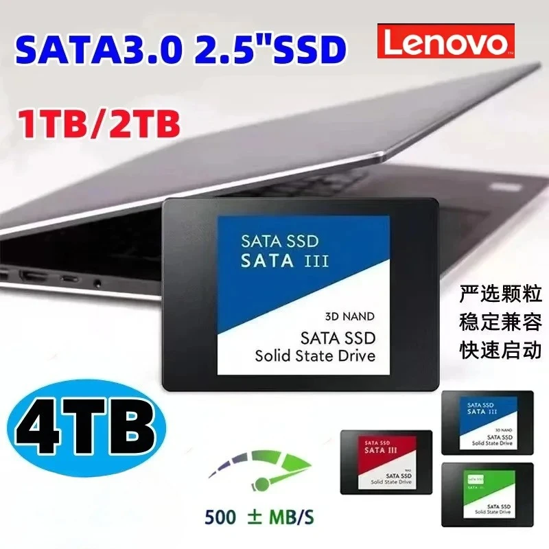 

New Lenovo 4TB For Laptop External Hard Disk For Internal Hard Drive Sata3 Interface Portable SSD High Speed Solid State Drive