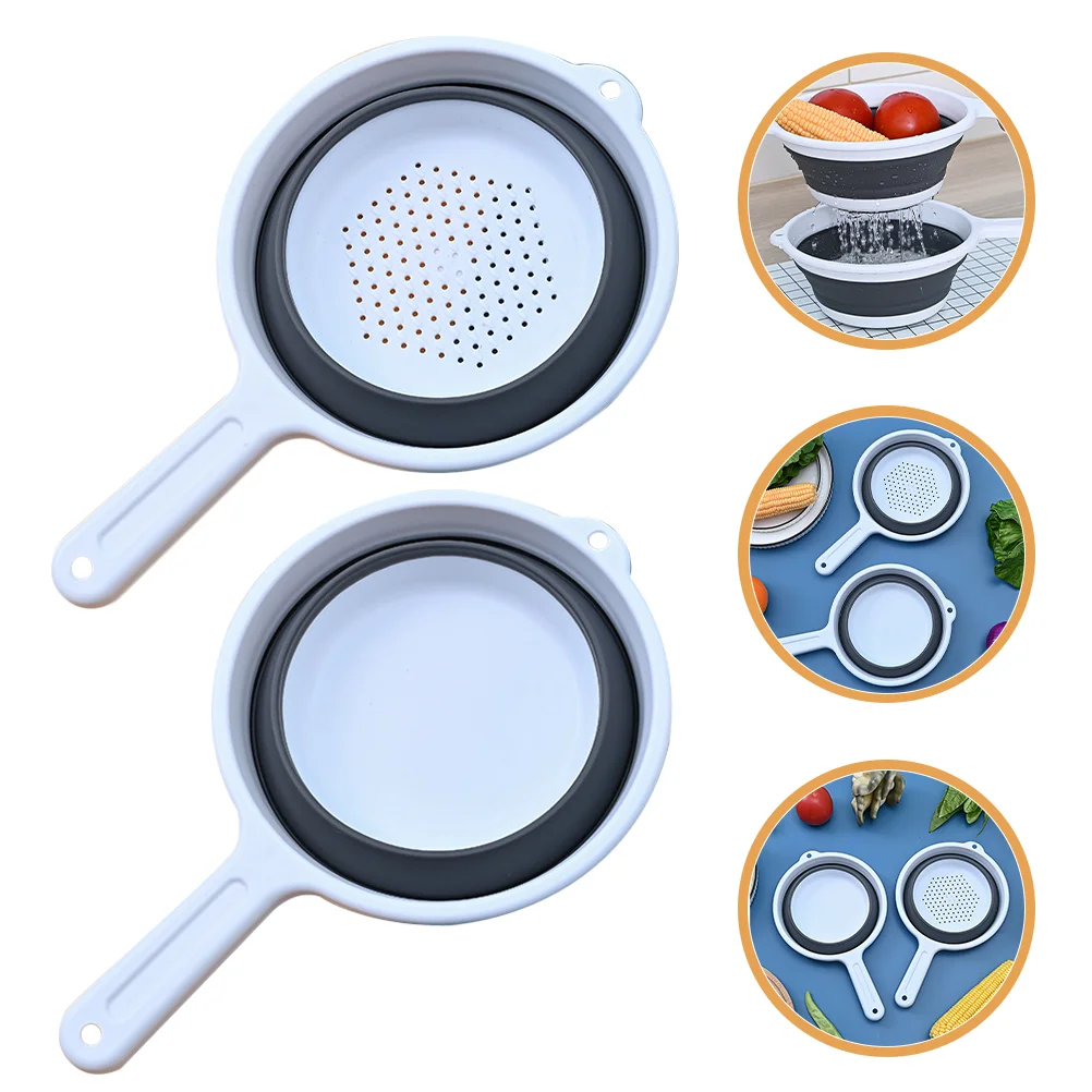 Strainer Water Filter Spoon Scoop for Home with Handle Kitchen Folding Ladle Bathroom Portable