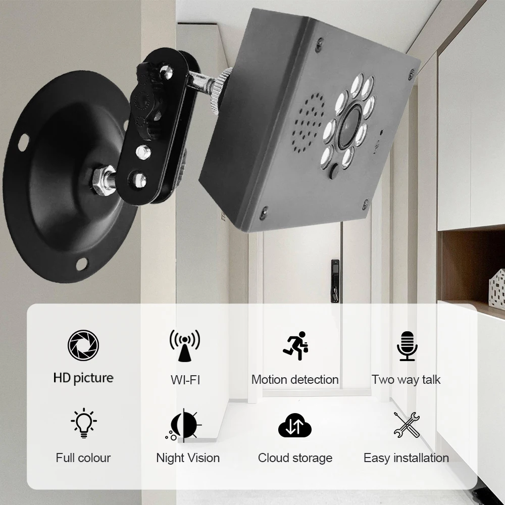 6MP Tuya Wifi Security Camera Wireless Mini Home Guard Wall Corner Mount Window Glass Night Vision Two Way Audio Motion Detect