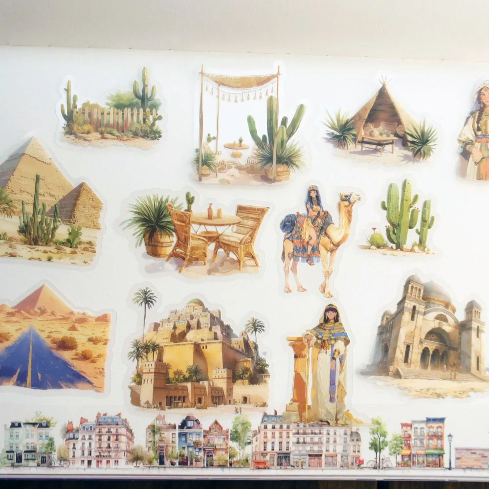 

28pcs Passionate about Global Travel Style PVC Sticker Scrapbooking DIY Gift Packing Decoration Tag