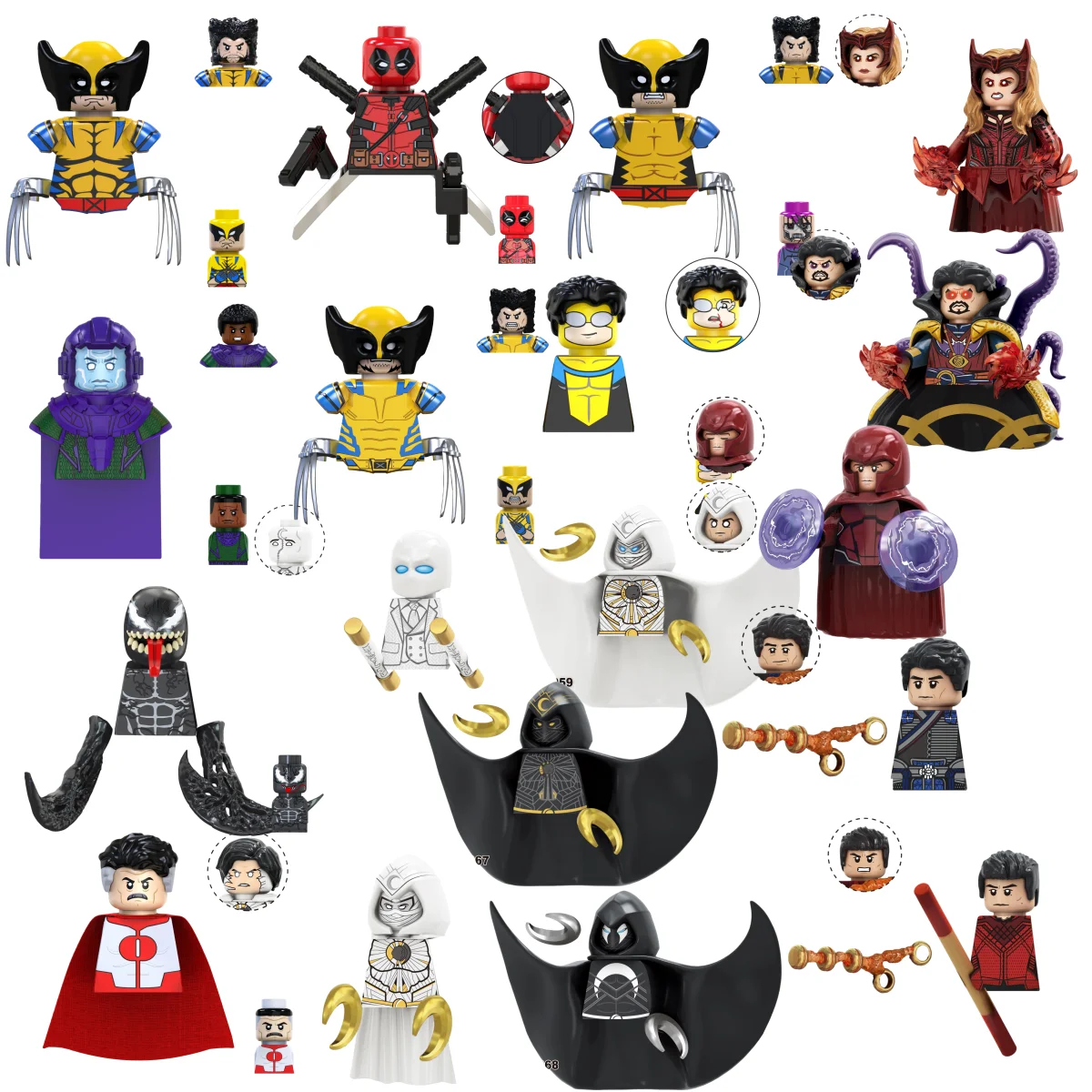Blind Box Mini Building Blocks TV6208 Figures Big Goblin Spiderman Iron Man Venom Captain Hawk Deadpool Armor Christmas Gift Toy