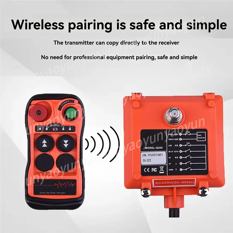B29C-Q200 Waterproof 2 Button Wireless Remote Controller for Overhead Crane Industrial Use