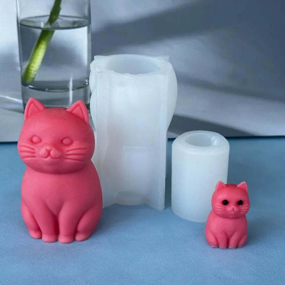 3D fat cat  Animal Silicone Candle Mold DIY Lovely Kitty Gypsum Mould Aromatherapy Soap Making Tool Handmade Gifts Home Decor