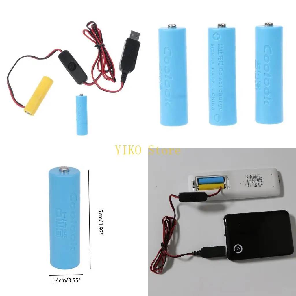 K32C USB Power Supply Cord with ON/OFF Switch for AA Battery Replace 2AA 3V Battery