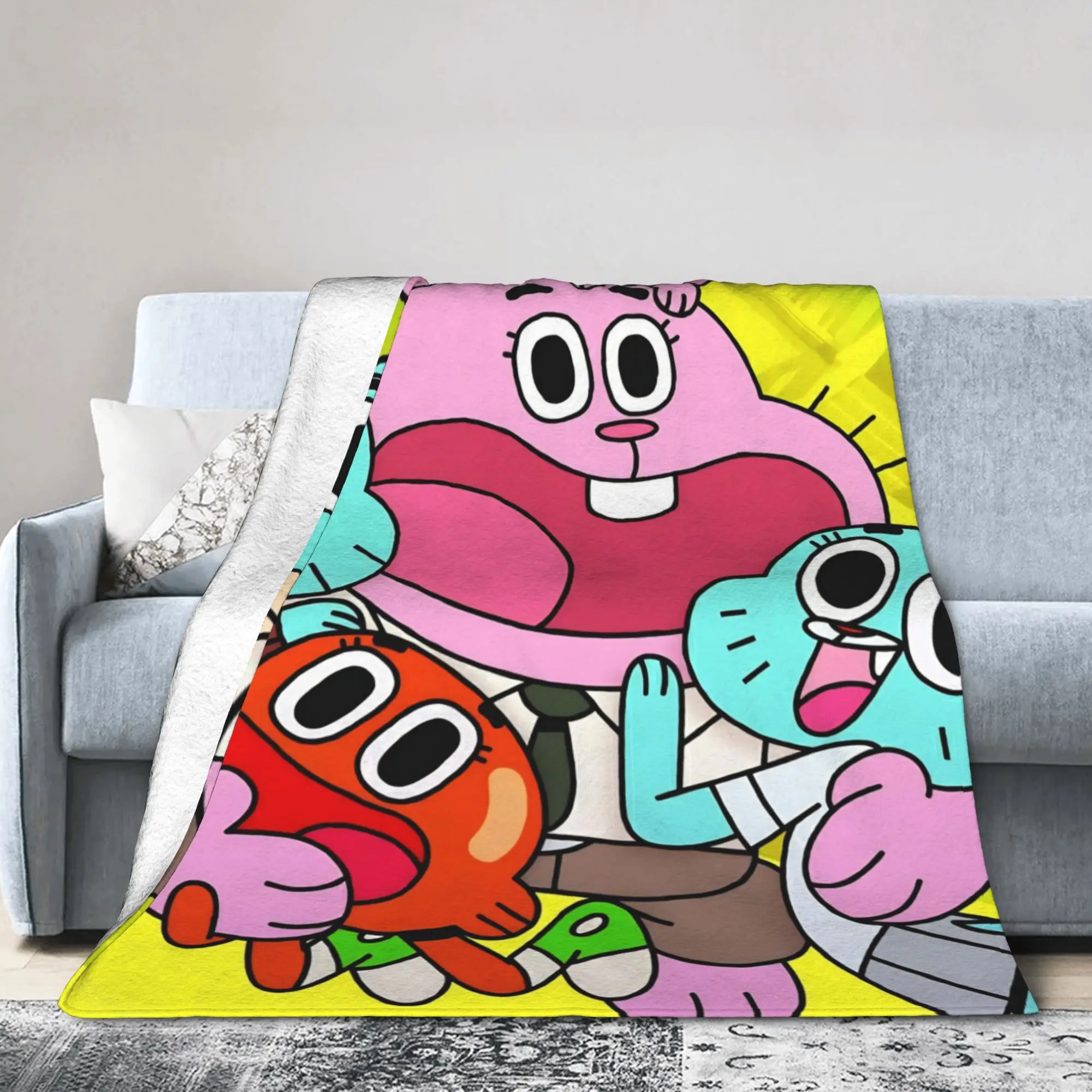 Anaise Gum Ball Darwins Blankets Amazing World Of Gum Ball Flannel Throw Blankets Bed Sofa Decoration Lightweight Bedspreads