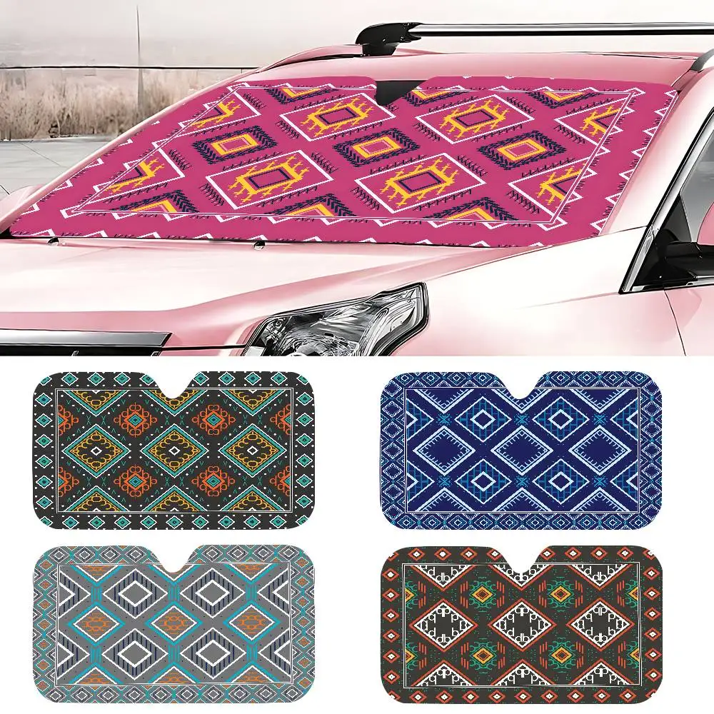

Boho Persian Logo Car Windshield Foldable Sun Shade Cover Block Reflector Portable Breathable Anti UV Protector Screen