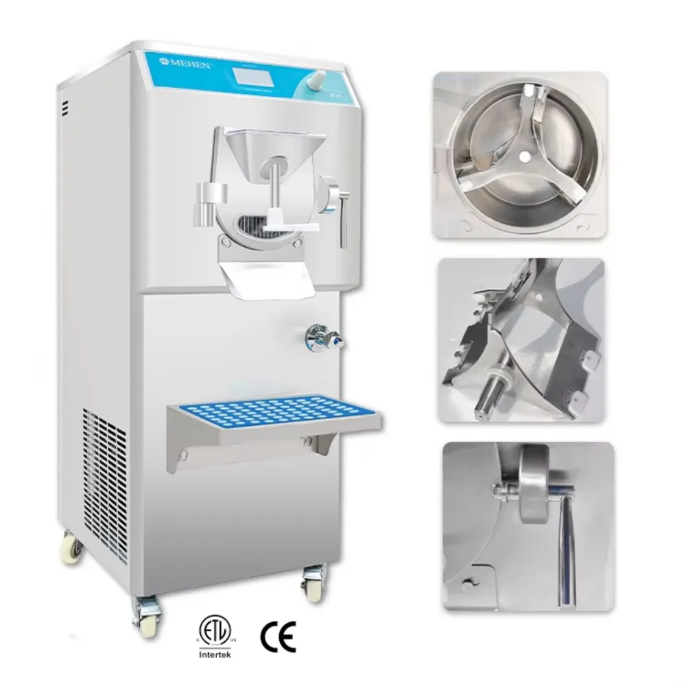 MEHEN M10 Automatic Stainless Steel Hard Ice Cream Machine Spare Parts Ice Machine Gelato Batch Freezer