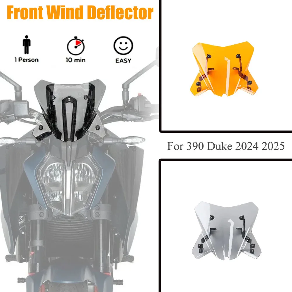 

For KTM 390 Duke 2024 2025 NEW StyleMotorcycle Accessory Sport Windscreen WindshieldTWO Colors Front Wind Deflector Fairing Kit