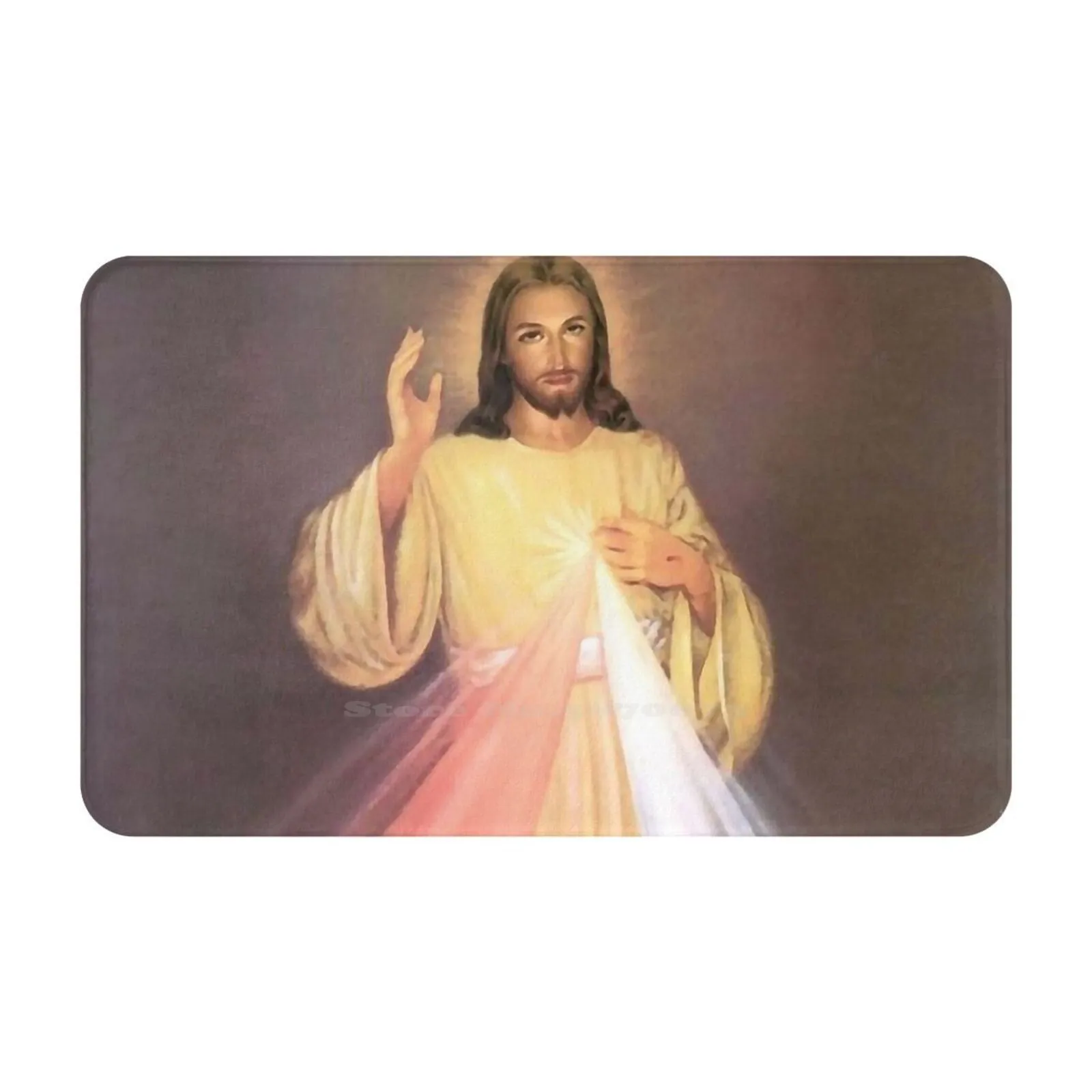 Divine Mercy Soft Foot Pad Room Goods Rug Carpet Jesus Christ Catholicism Christian Divine Mercy St Faustina