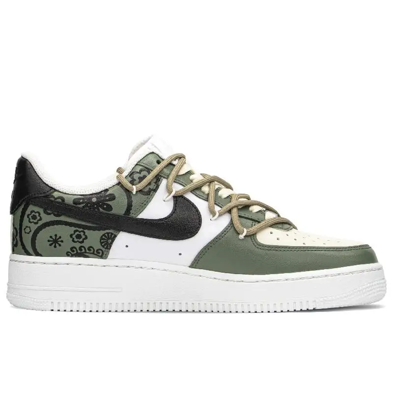 【ปรับแต่ง】Nike Air Force 1 รองเท้าสเก็ตบอร์ดผู้ชายรองเท้าผ้าใบรองเท้าCW2288-111