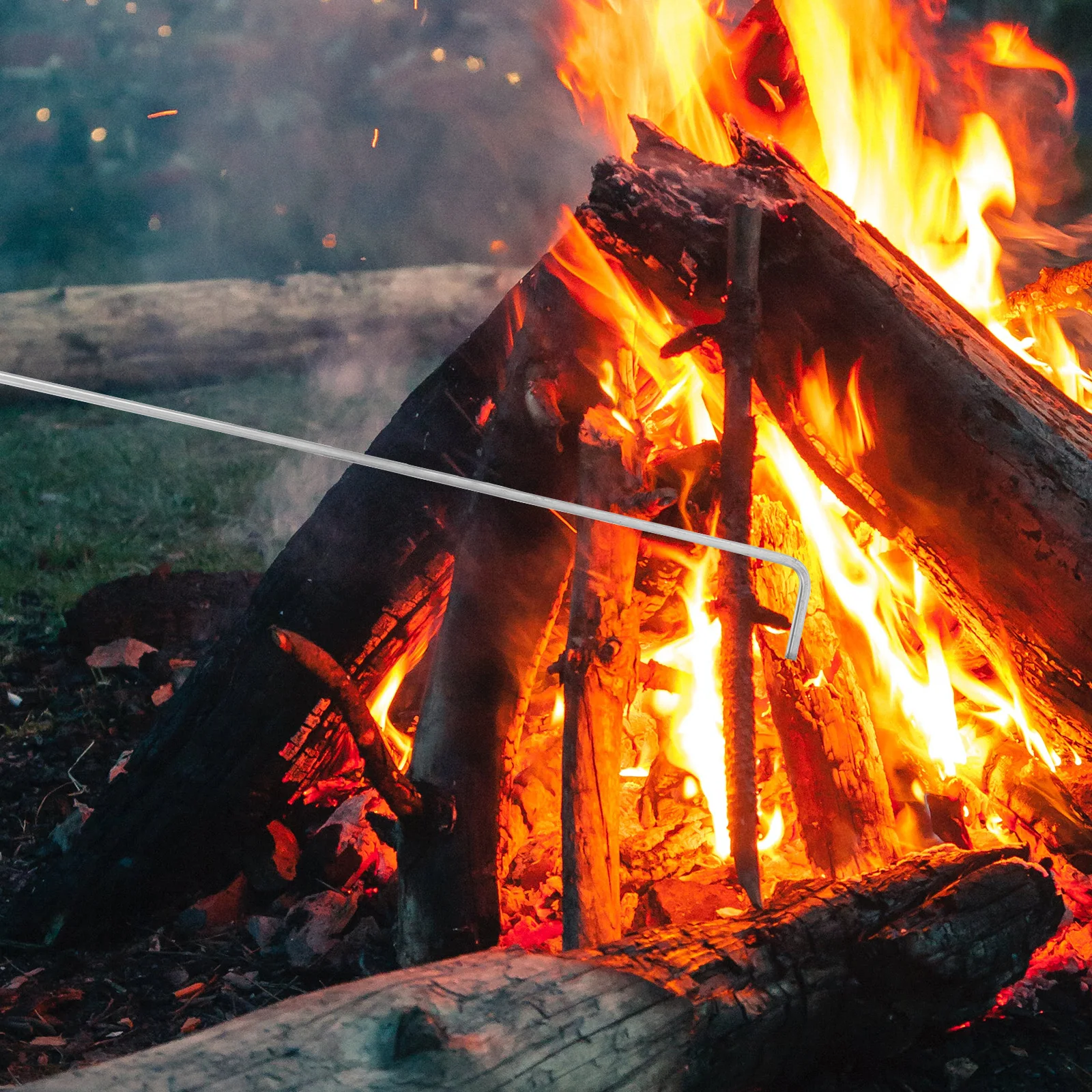 

Color Fire Hook Outdoor Fireplace Tools for Paper Money Bucket Pit Campfire Poker