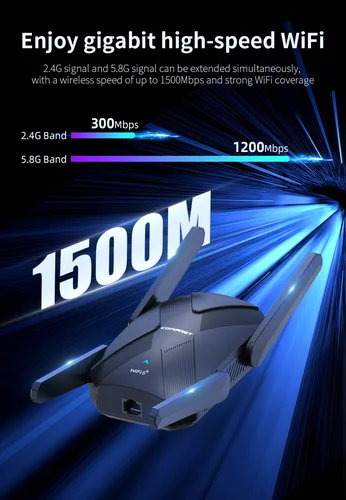 Imagen 2 del producto Comfast WiFi 6 extensor de alcance AX1500 2G y 5GHz repetidor WIFI6 de doble banda 4*3dBi Antena amplificador de expansión de señal de largo distancia