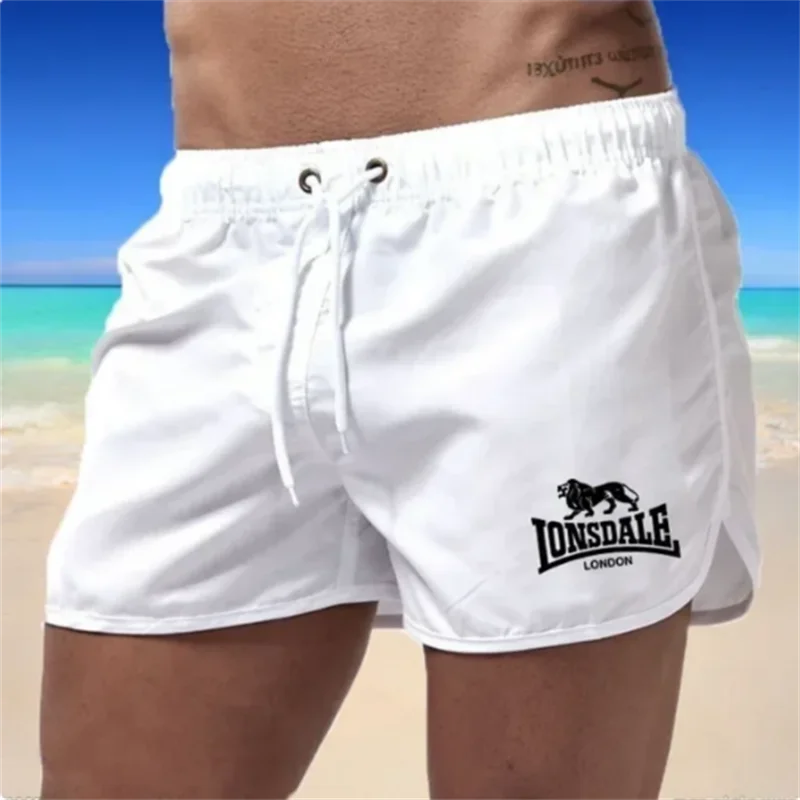 Calções de praia esportivos masculinos verão calças leves bolso solto agradável agasalho