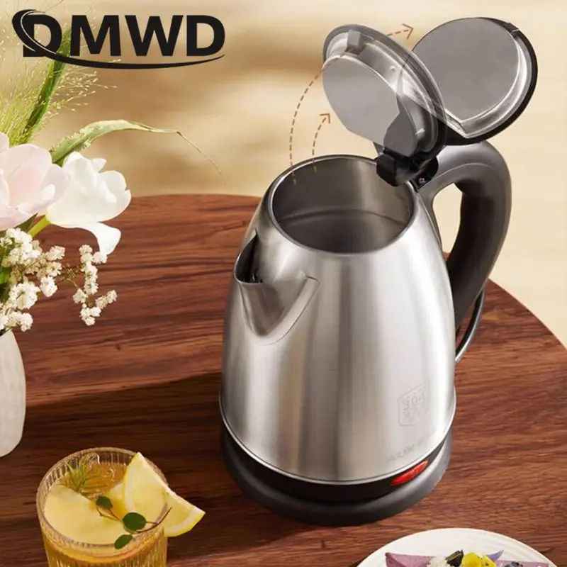غلاية كهربائية للتسخين السريع من DMWD ، سخان مياه من الفولاذ المقاوم للصدأ ، إبريق إغلاق أوتوماتيكي ، 1.8 لتر ، شو ،! V