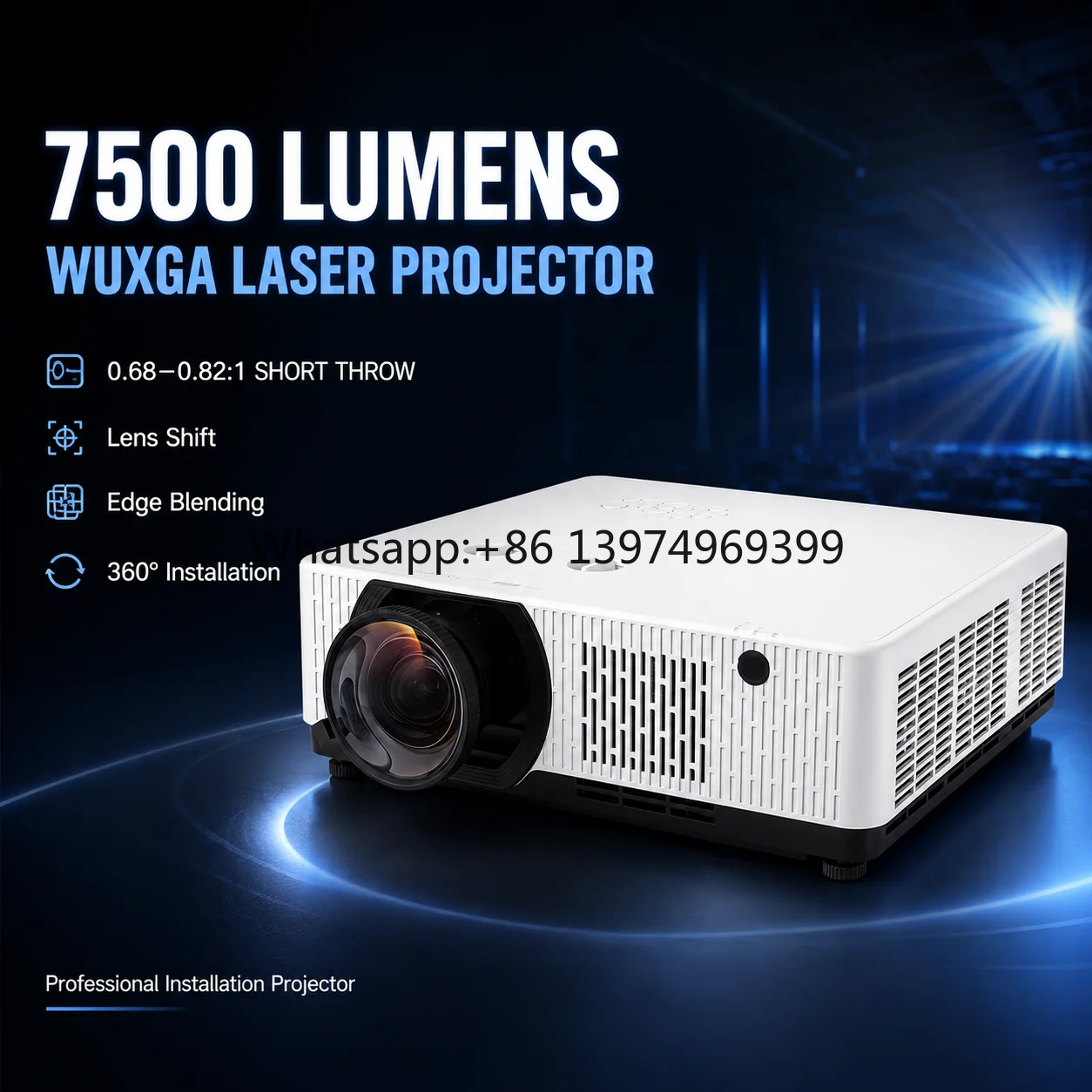 OEM ODM WUXGA Installation Laser Projector 7500 Lumens Affordable Alternative for High End AV and Immersive Projects
