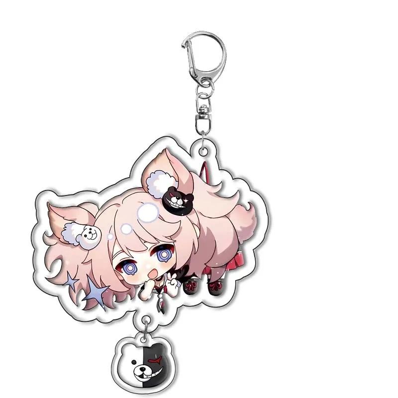 Game Danganronpa Keychain Cosplay Cartoon Cute Kirigiri Kyoko Naegi Makoto Pendant Key Chain Accessories Women Men Jewelry Gift