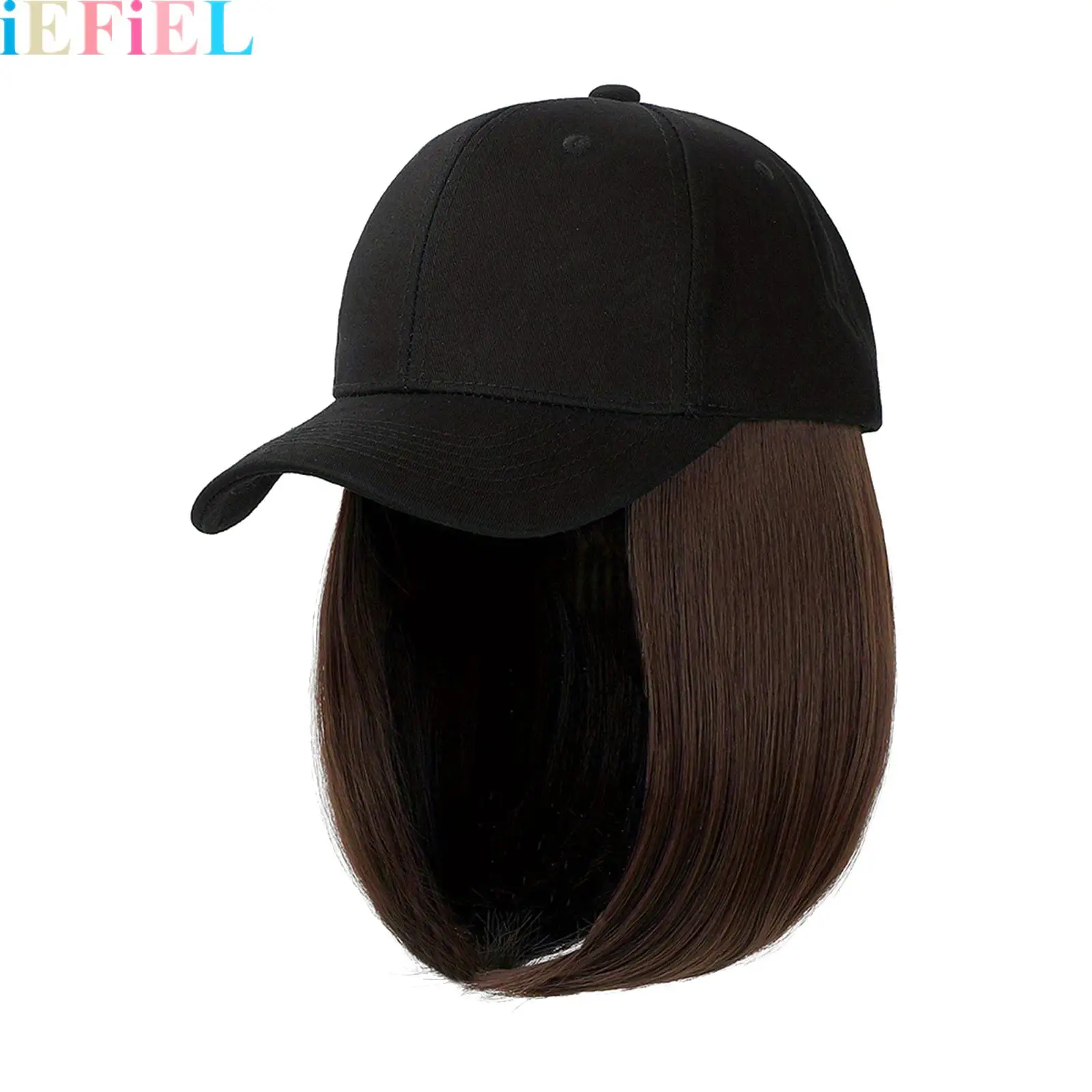 

Women Hat-wig One-piece Full-head Baseball Cap Short Bob Hair Collarbone-length Hair for Outdoor Activities