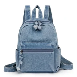 Denim Zipper Sewing Thread 2024 New High Quality Fashion Backpack Softback Youth Casual Versatile Large Capacity Bags