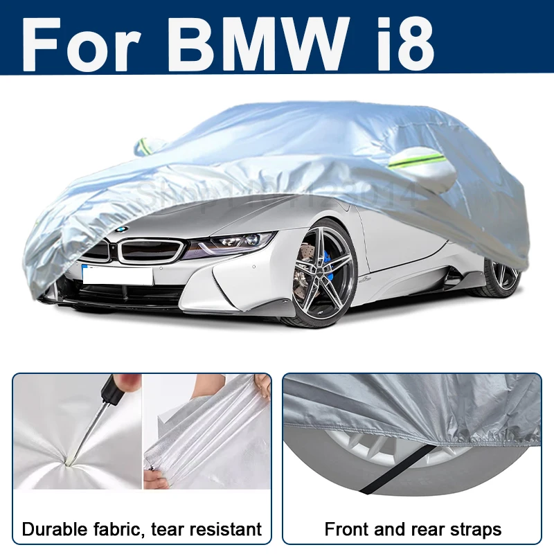 

Всепогодный чехол для автомобиля BMW i8 с отражающими полосами, водонепроницаемый, снегозащитный, пылезащитный, с защитой от УФ-излучения, аксессуар для экстерьера автомобиля