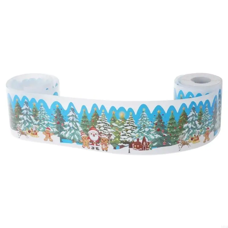 Y5LB 59ft Christmas Themed Border Trim Bulletin Board Border Trim for Notice Board Chalkboard Classroom Decoration