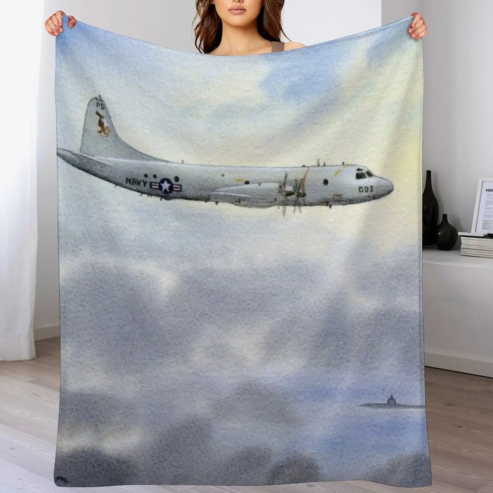 

P-3 Orion Aircraft Throw Blanket For Sofa Thin Plush Travel Heavy Blankets