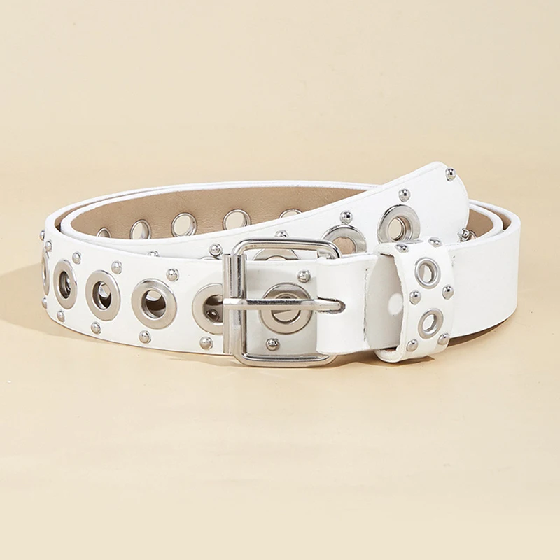 حزام نسائي عصري برشام حزام رفيع شخصية إبرة مشبك حزام الشارع الاتجاه الشرير الهيب هوب نمط الحزام #3