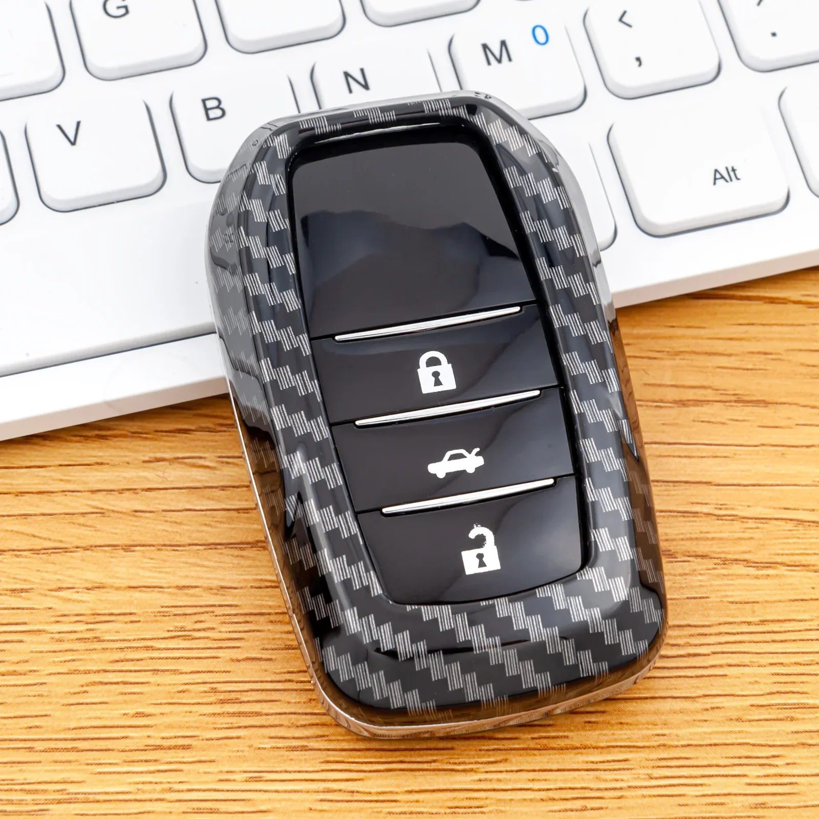 ABS Plastic Carbon Fiber Car Smart Key Case Cover For Toyota Tundra RAV4 Prime Hilux Mirai Sienna Fortuner Alphard Vellfire bZ4X