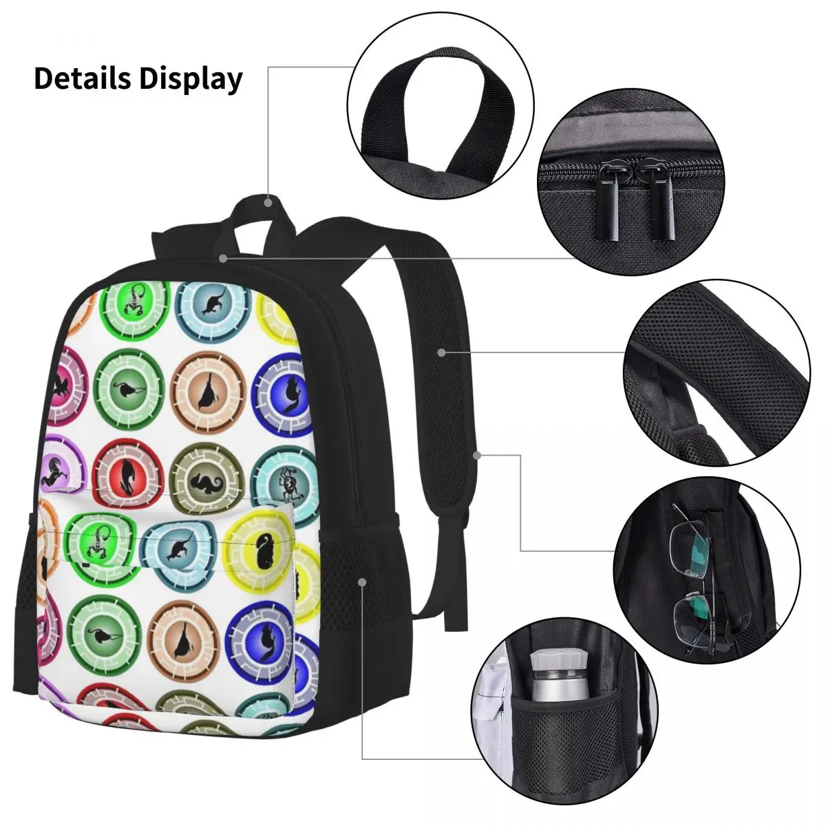 Kratts Backpacks Boys Girls Bookbag Students School Bags Cartoon Kids Rucksack Lunch Bag Pen Bag Three-Piece Set